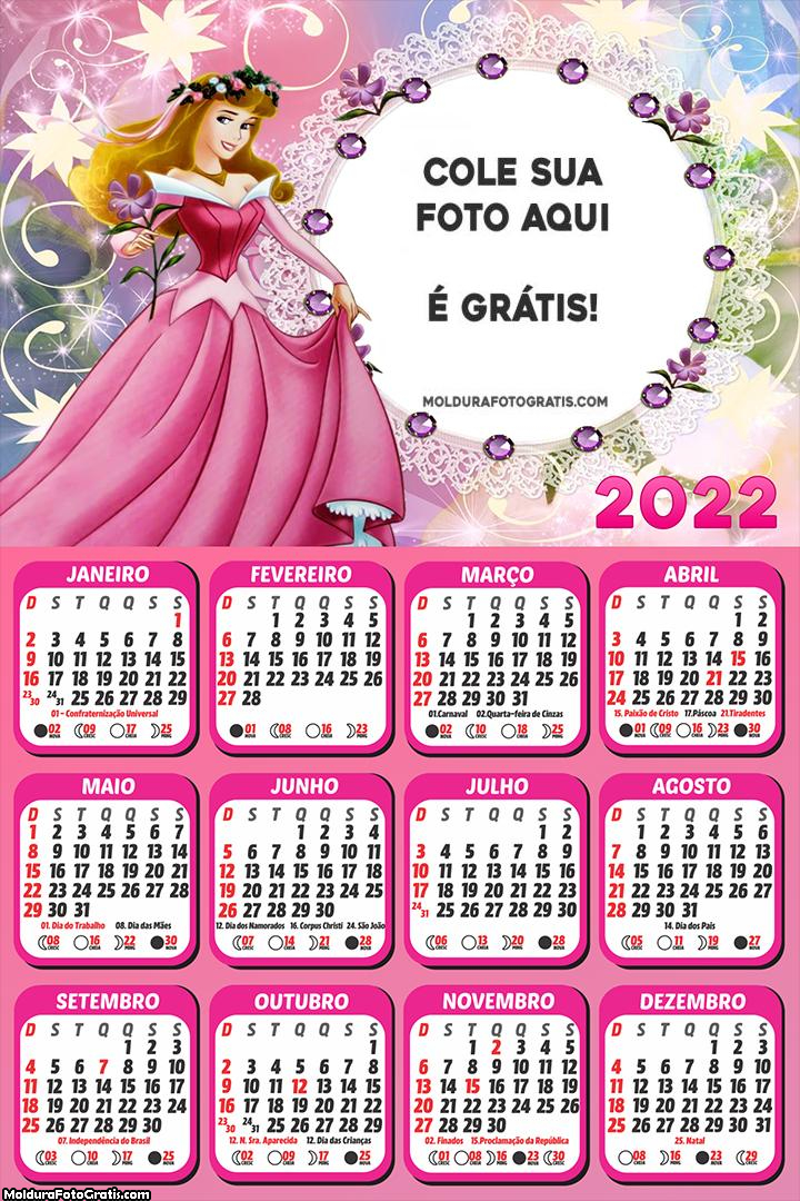 Calendário Princesa Aurora 2022