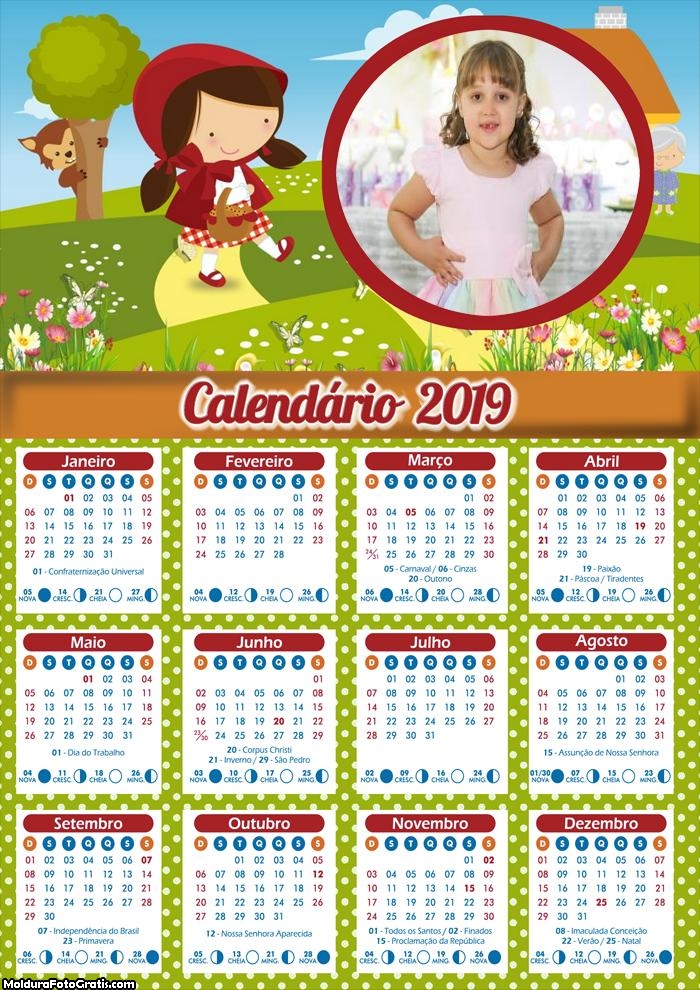 Calendário da Chapeuzinho 2019