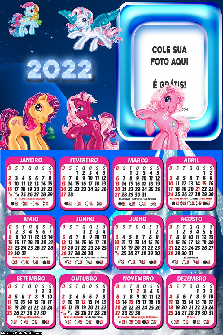 Calendário my Little Pony Personagens 2022