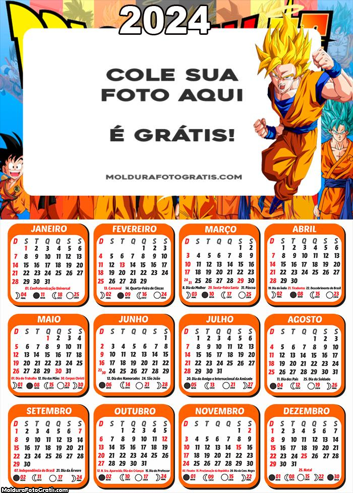 Calendário Dragon Ball Super 2024