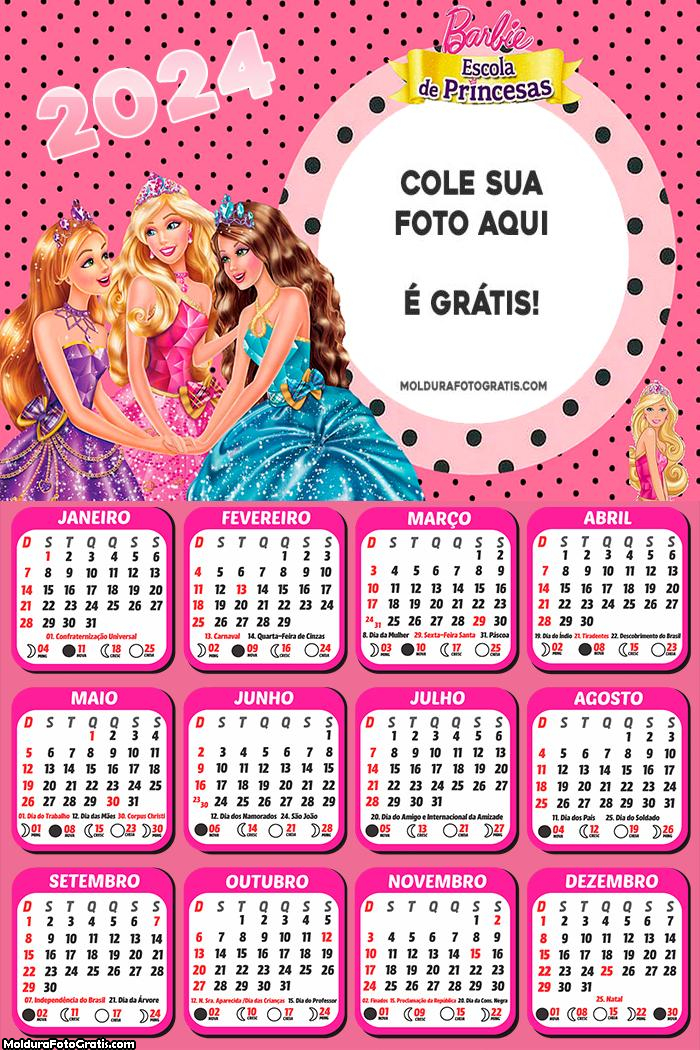 Calendário Barbie Escola de Princesas 2024