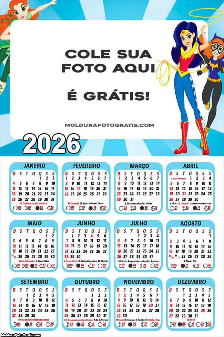 Calendário DC Super Hero Girls 2026