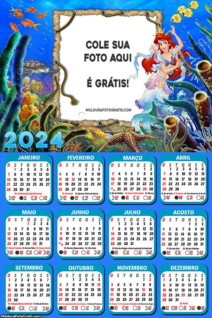 Calendário Ariel Fundo do Mar 2024