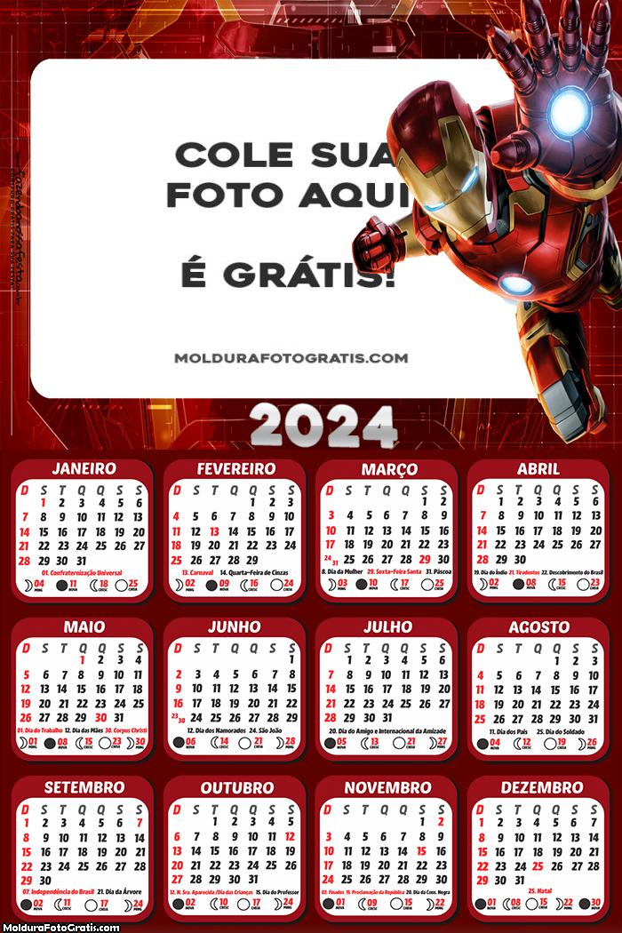 Calendário Homem de Ferro 2024