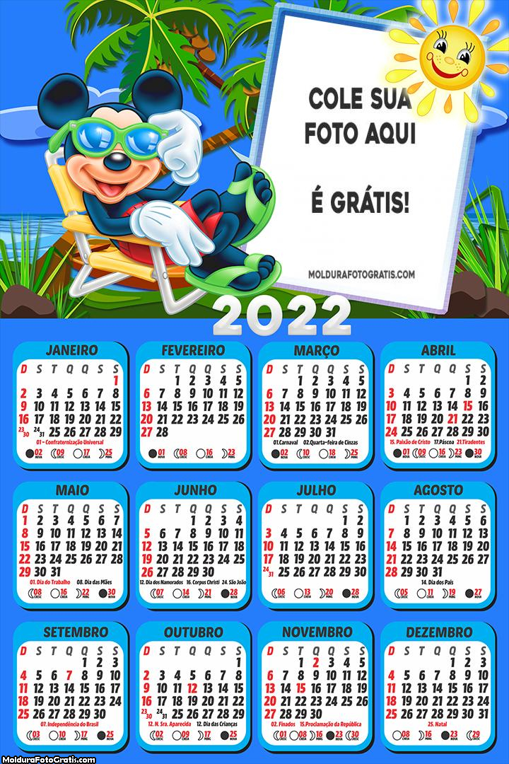 Calendário Mickey Praia 2022