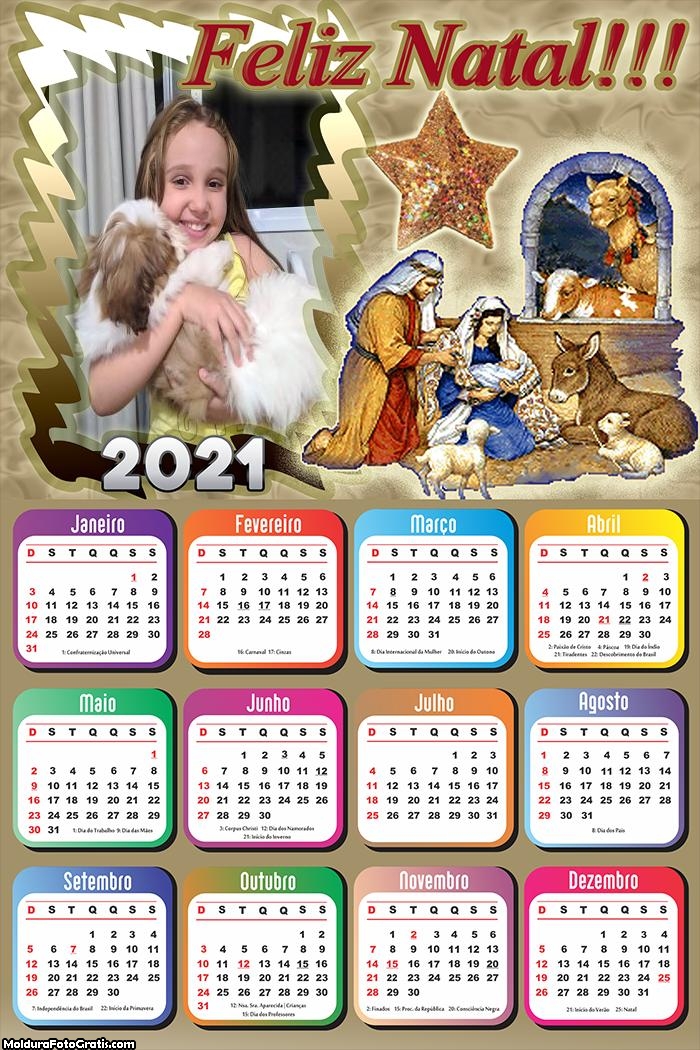Calendário Nascimento Menino Jesus 2021