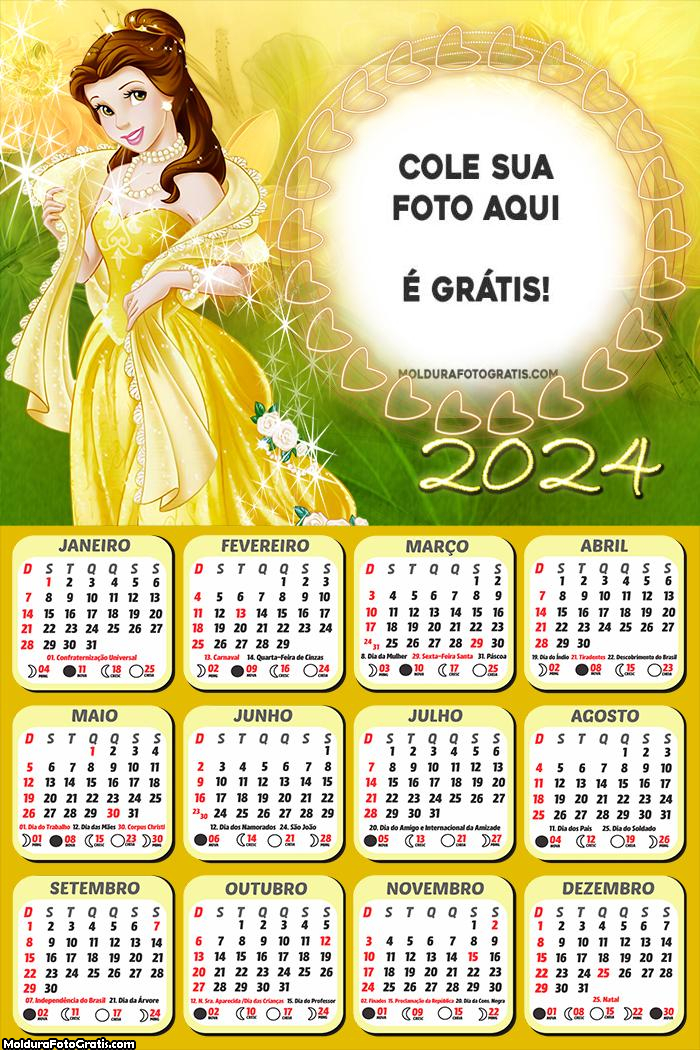 Calendário Bela Vestido Amarelo 2024