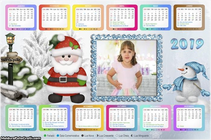 Calendário Papai Noel Infantil 2019