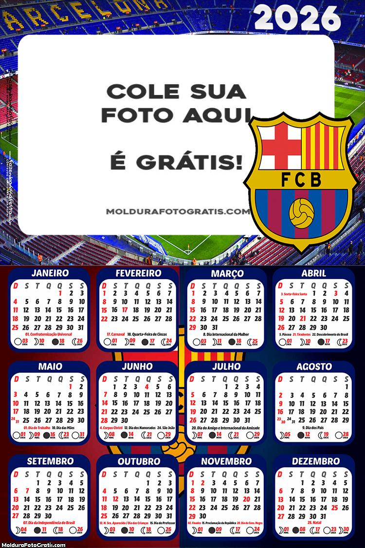 Calendário Barcelona Time Futebol 2026