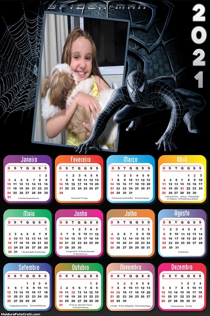 Calendário Homem Aranha Black 2021