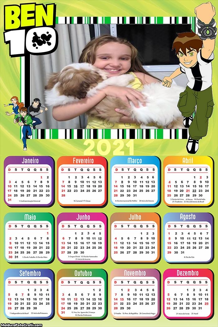 Calendário Ben 10 2021