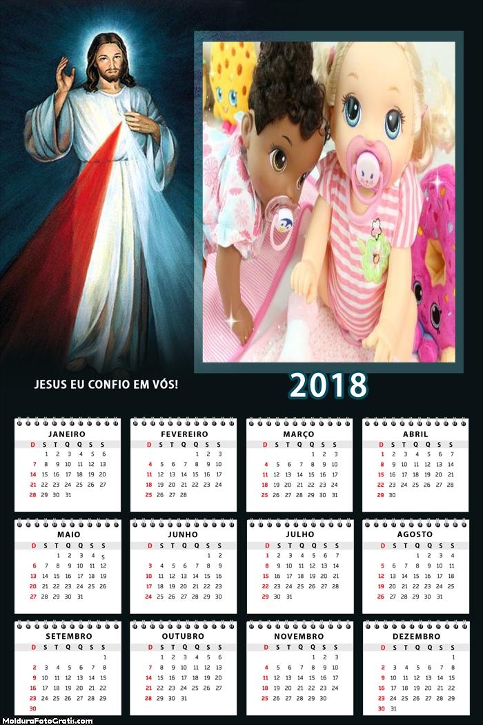 Calendário Jesus eu Confio e Vós 2018