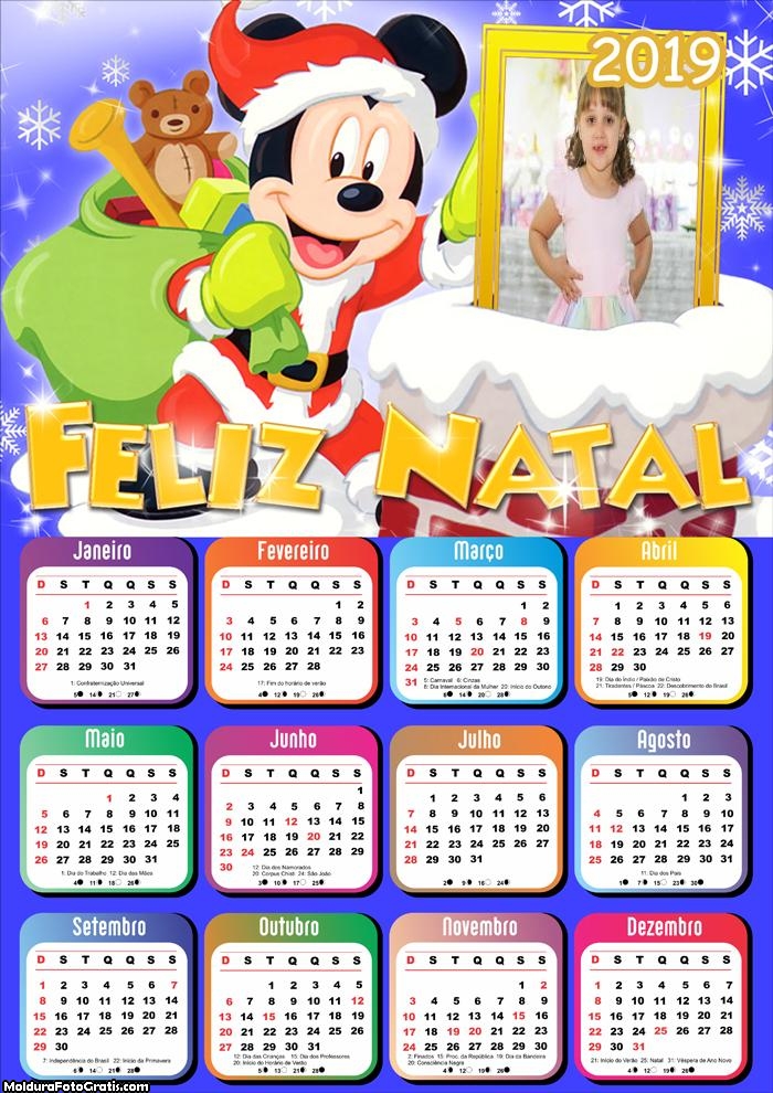 Calendário Mickey Noel 2019