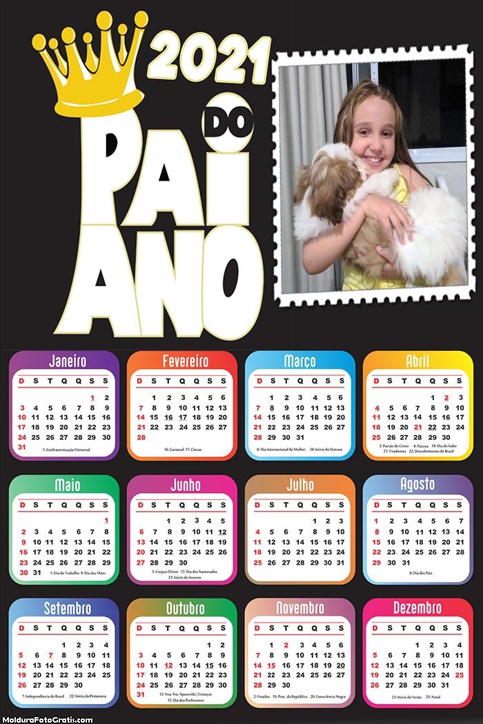 Calendário Pai do Ano de 2021