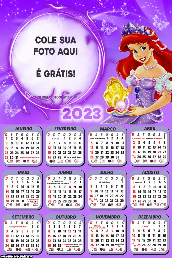 Calendário Ariel Lilás 2023