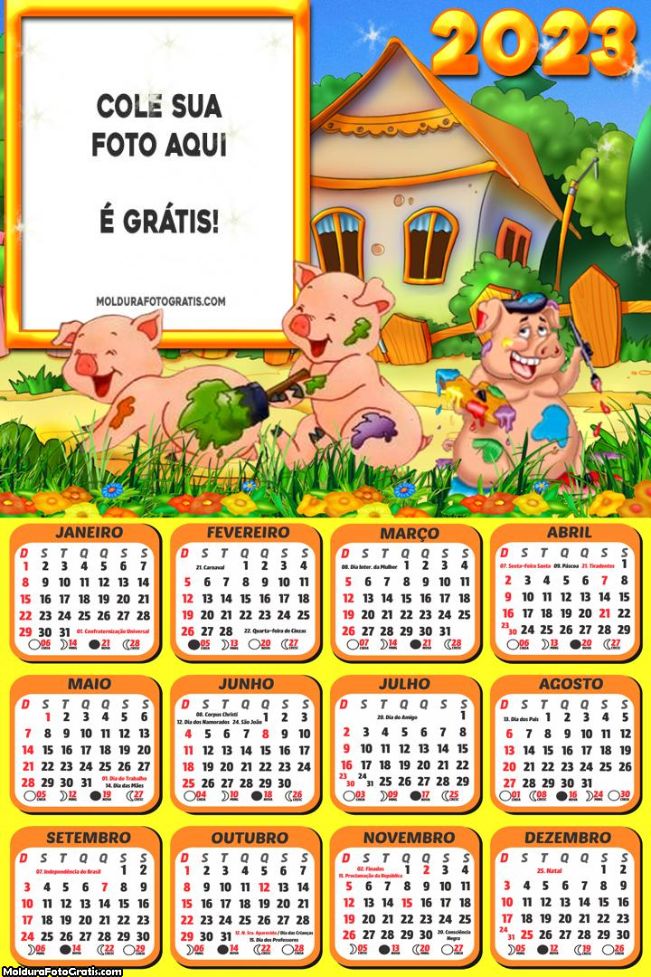 Calendário Os Três Porquinhos 2023
