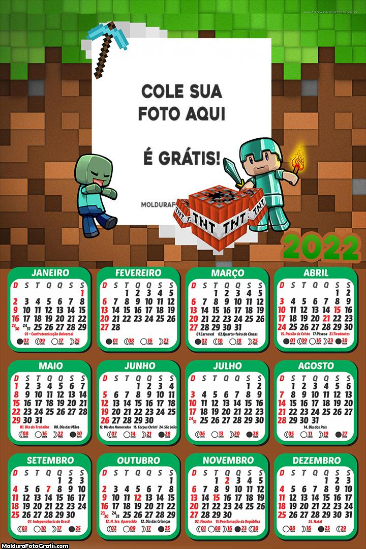 Calendário Minecraft Pocket Edition 2022