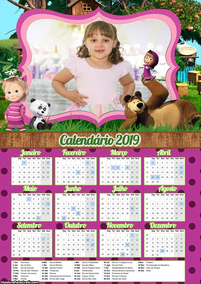 Calendário da Masha 2019