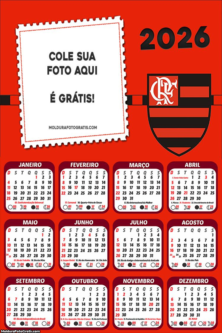 Calendário Flamengo Escudo 2026