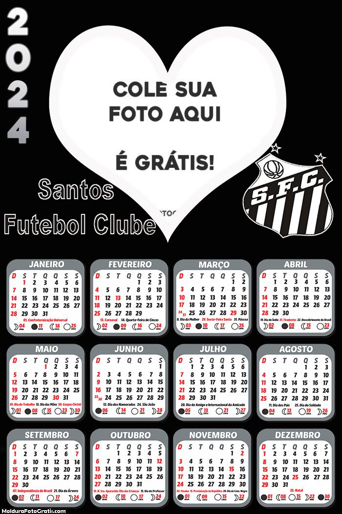 Calendário Santos Futebol Clube 2024