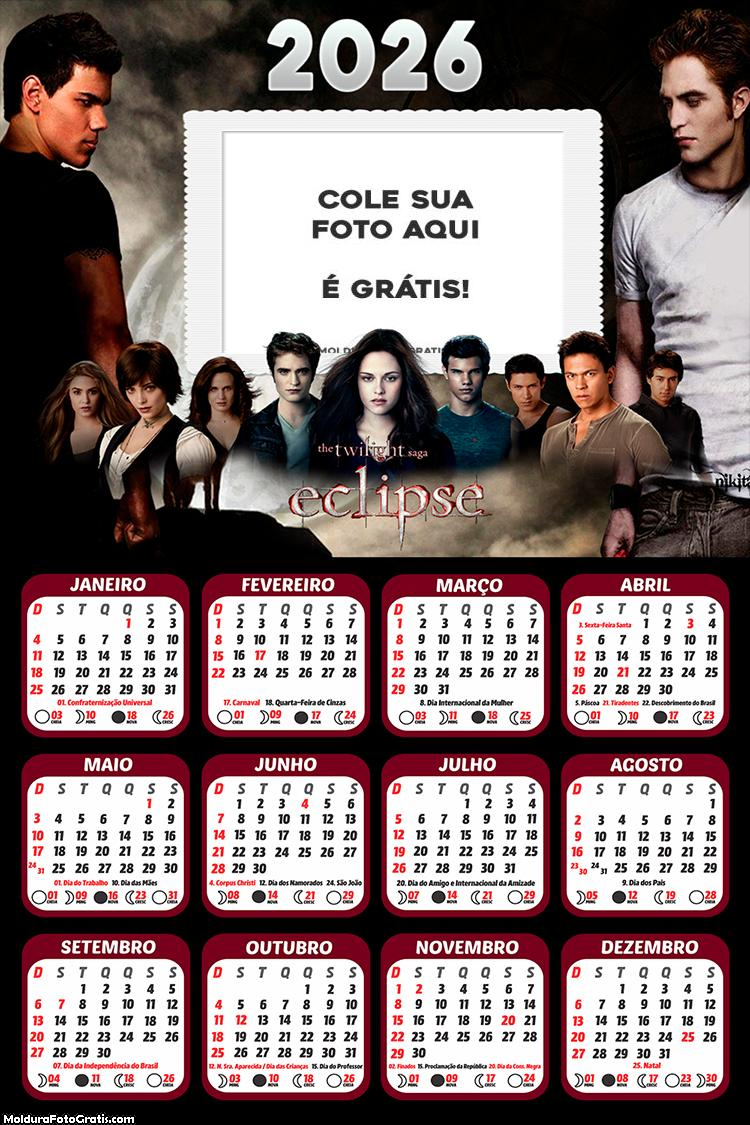 Calendário Crepúsculo 2026
