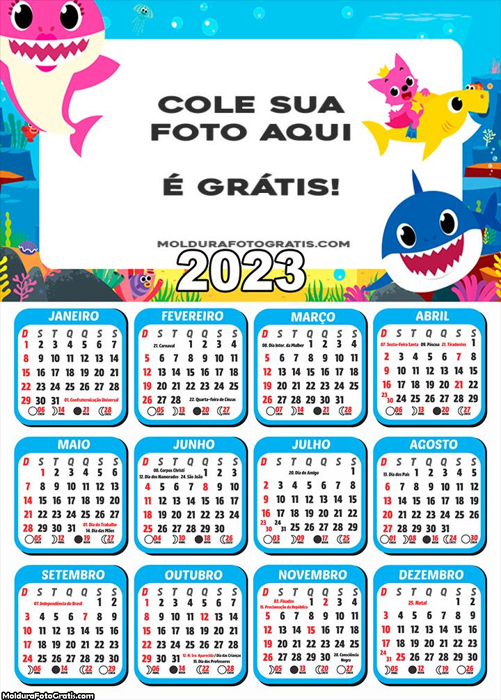 Calendário Baby Shark 2023