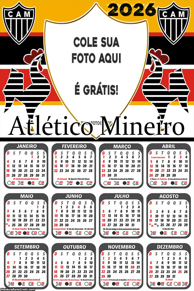 Calendário Time de Futebol Atlético Mineiro 2026