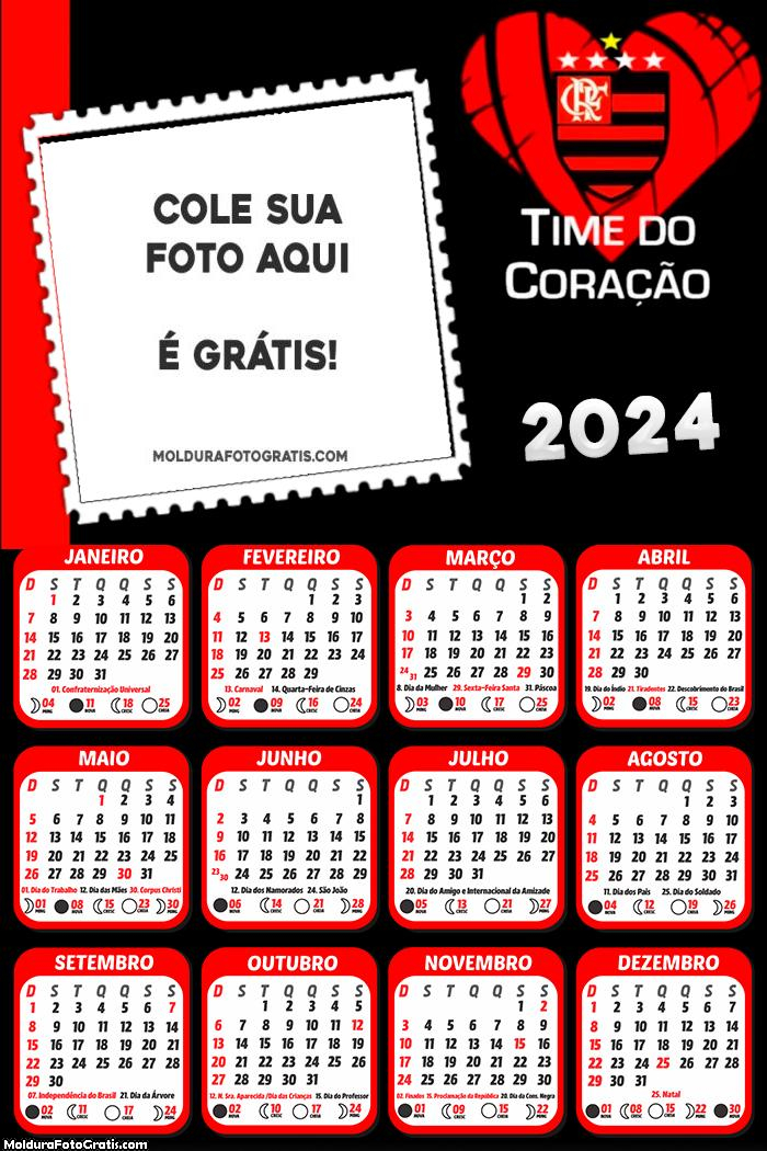 Calendário Flamengo Time do Coração 2024