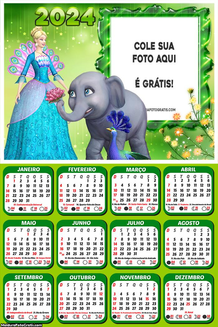 Calendário Elefante Tika Barbie 2024