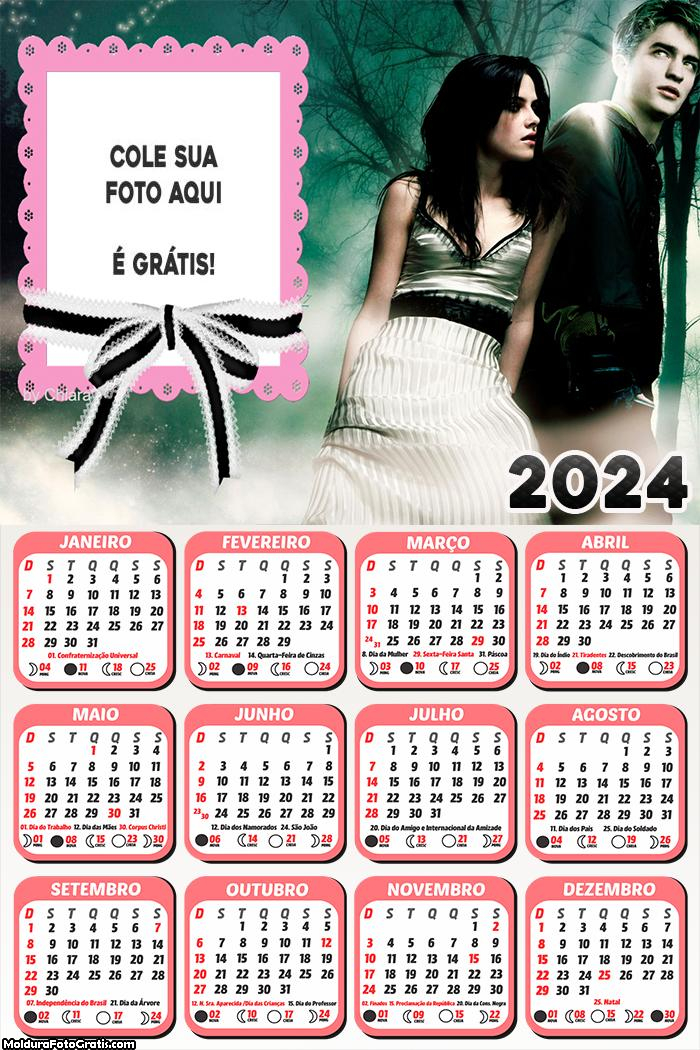 Calendário Bella e Edward Crepúsculo 2024