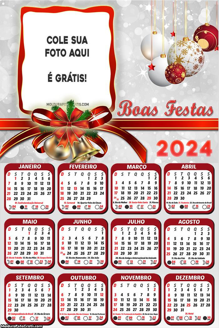 Calendário Boas Festas Feliz Natal 2024