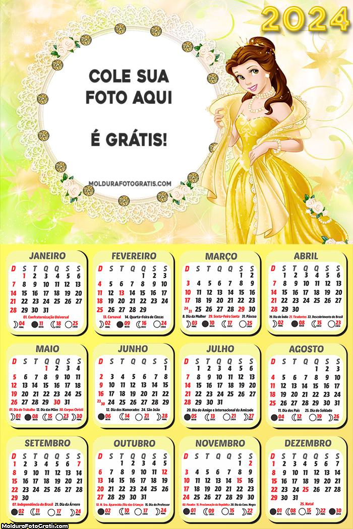 Calendário Princesa Bela 2024