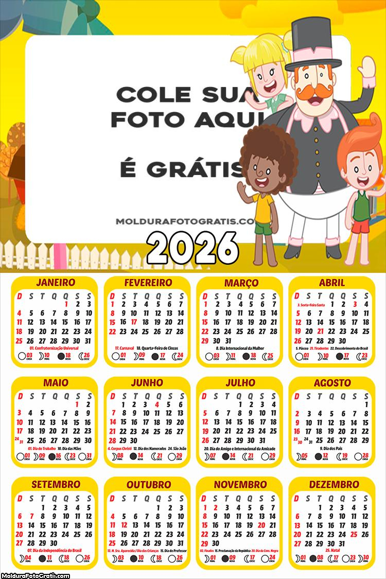Calendário Mundo Bita 2026