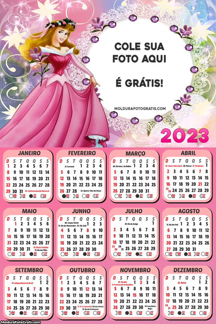 Calendário Princesa Aurora 2023