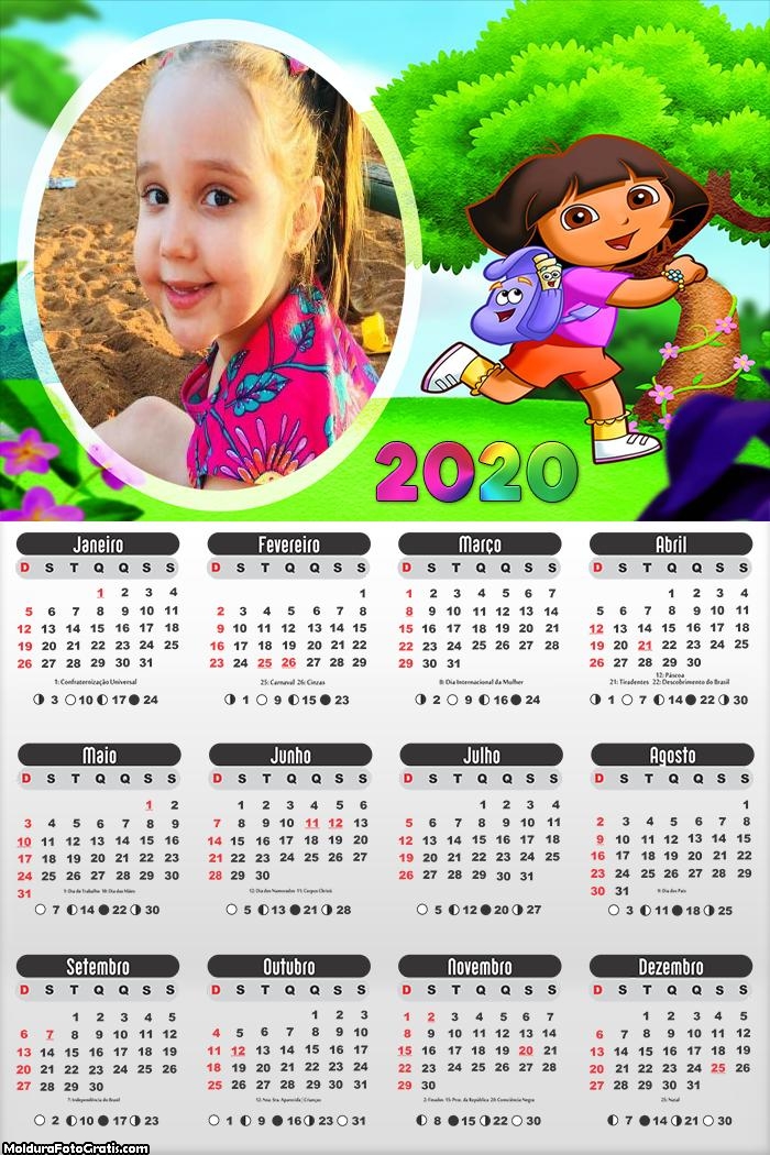 Calendário da Dora Aventureira 2020