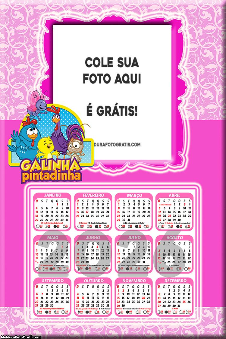 Calendário Galinha Pintadinha para Menina 2026