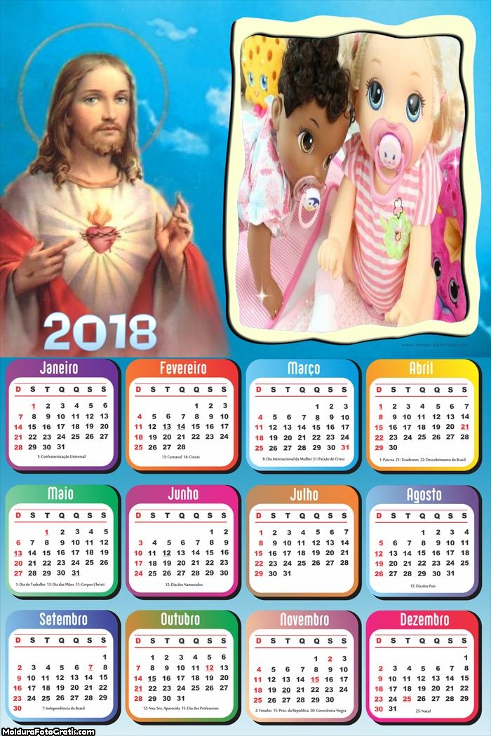 Calendário de Jesus Cristo 2018