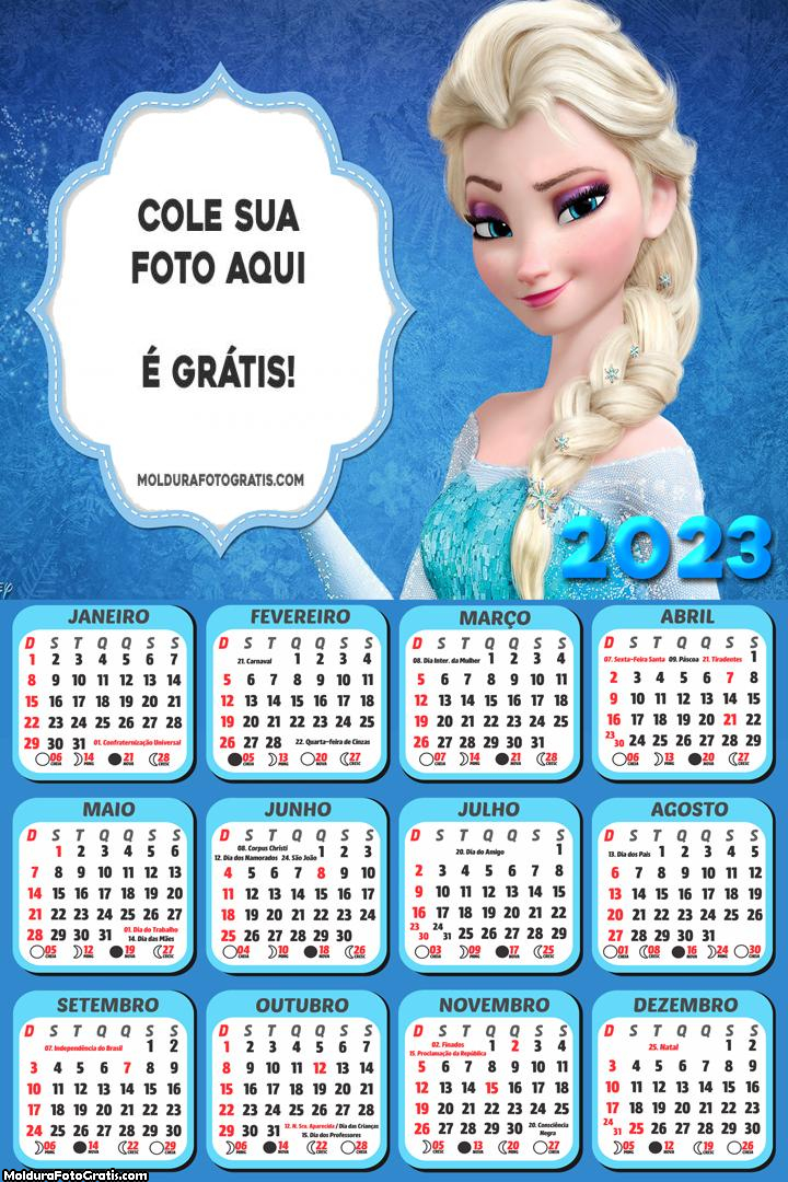 Calendário Elsa Frozen 2023
