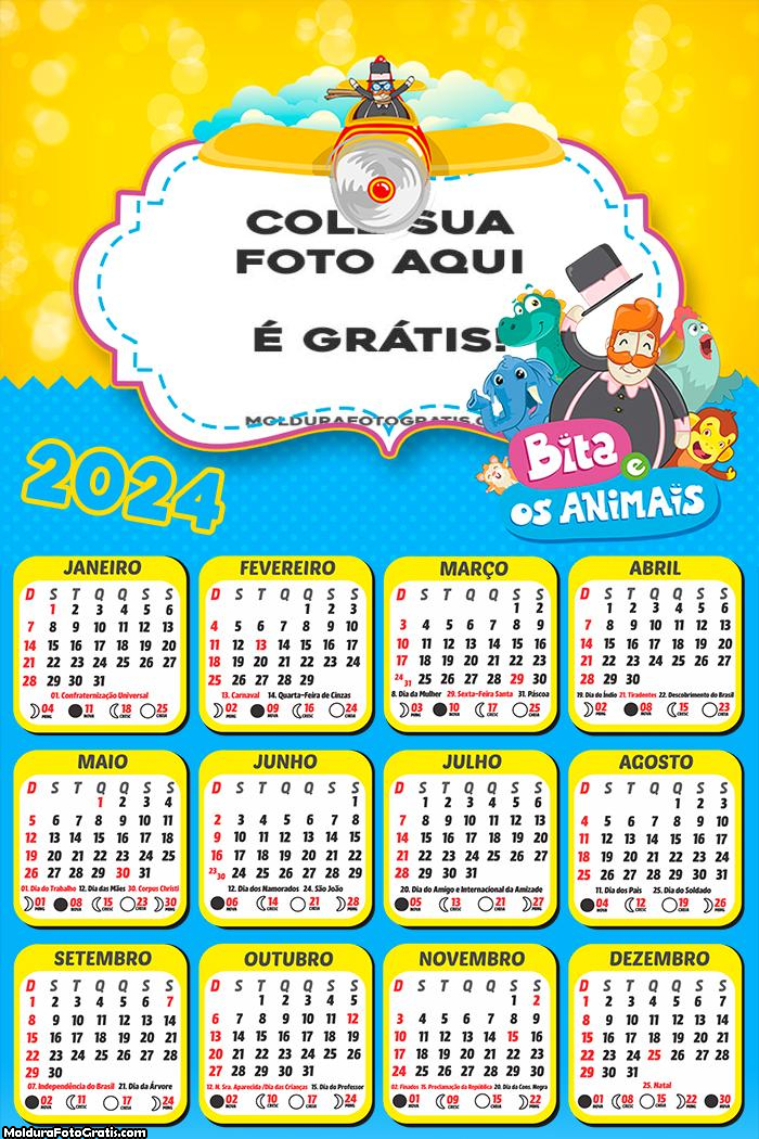 Calendário Bita e os Animais 2024