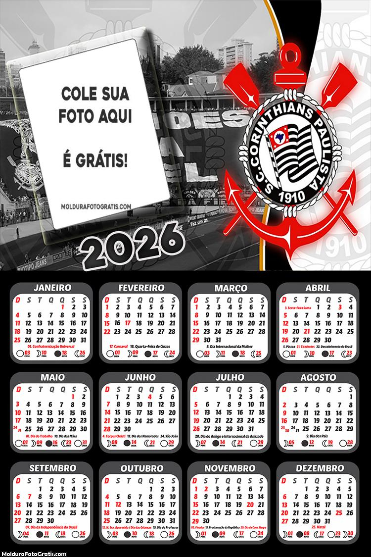 Calendário Corinthians Timão 2026