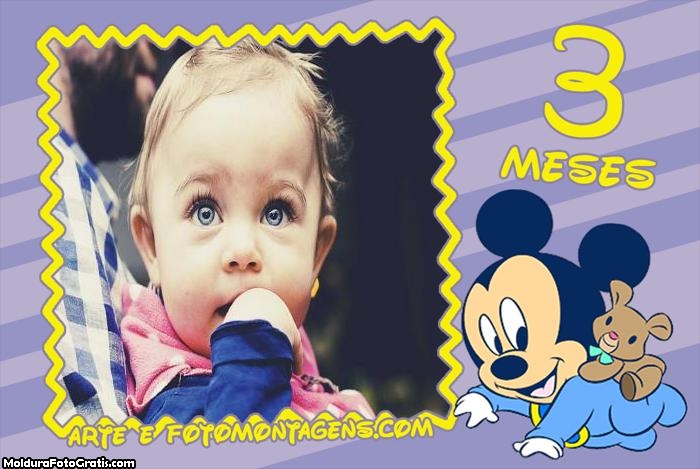 Mickey Baby 3 Meses Moldura
