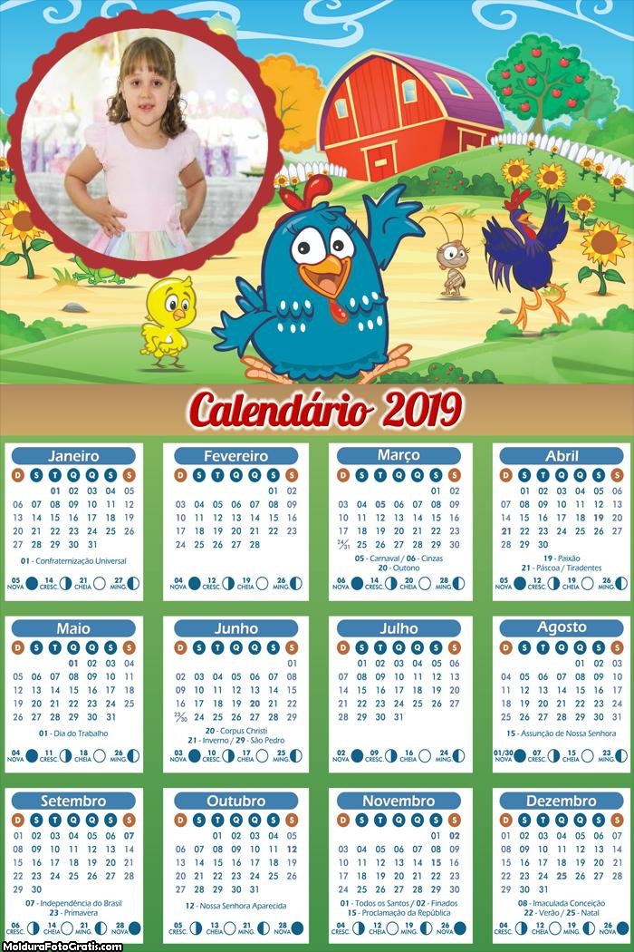 Calendário da Galinha na Fazenda 2019