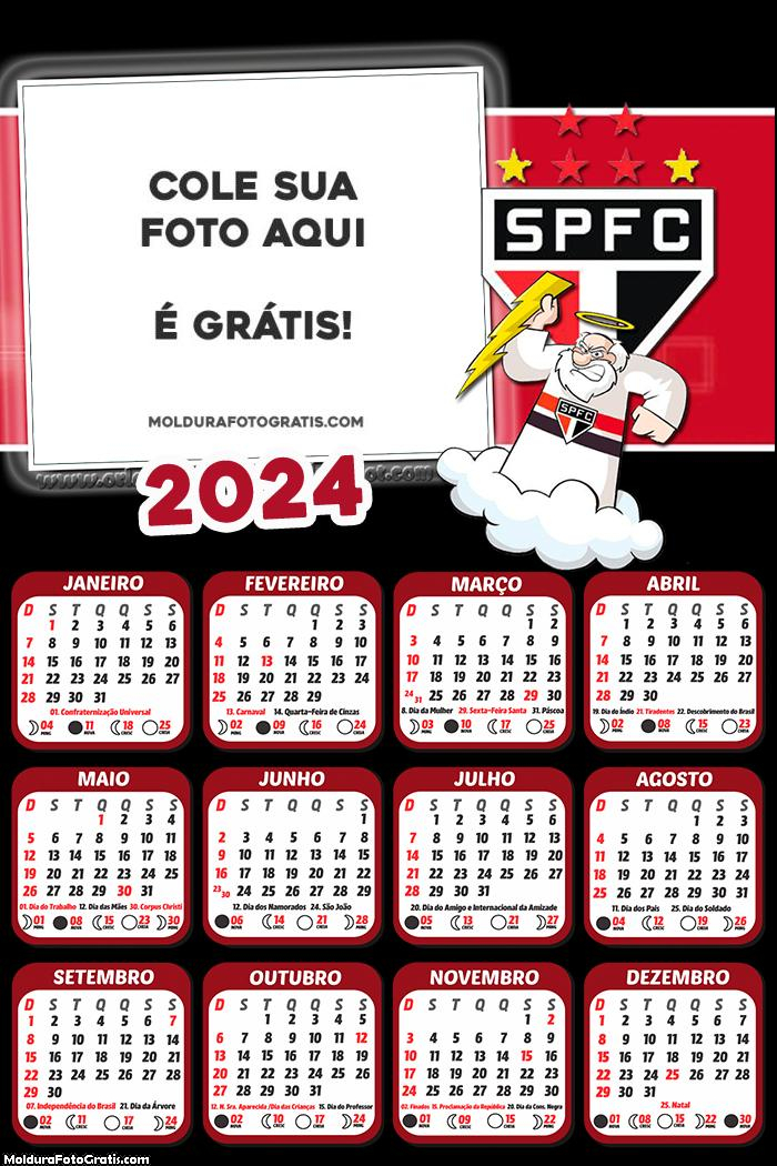 Calendário São Paulo Mascote 2024