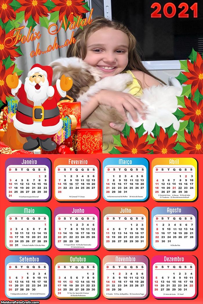 Calendário Feliz Natal Papai Noel 2021