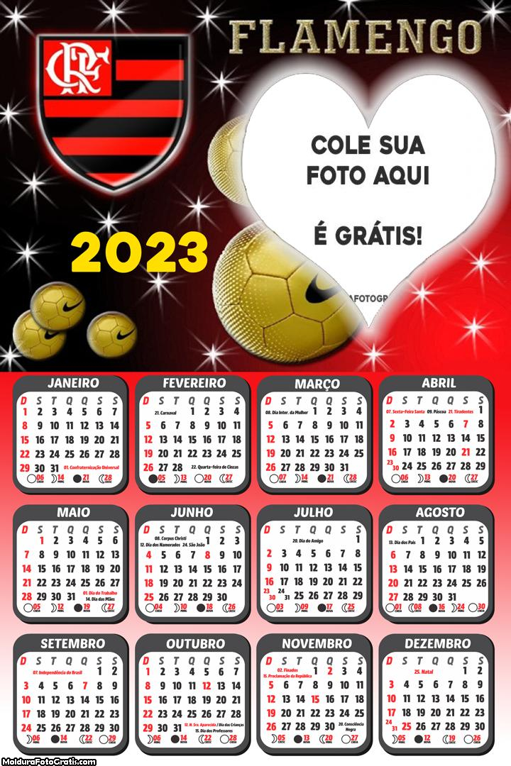 Calendário Flamengo Coração 2023