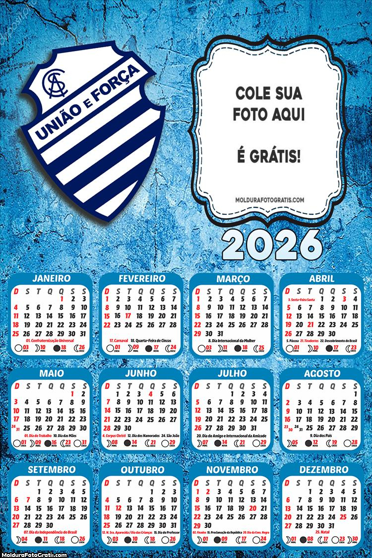 Calendário União e Força 2026