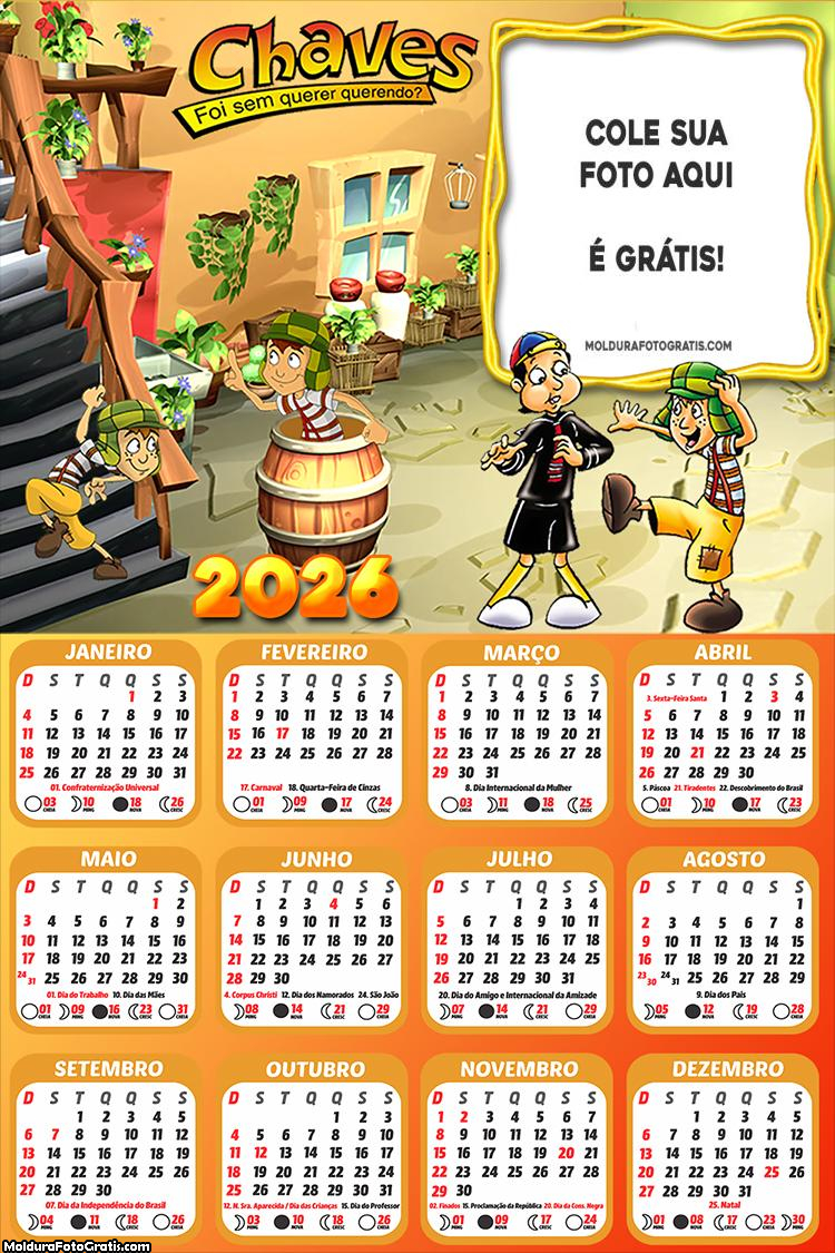 Calendário Chaves e Kiko 2026