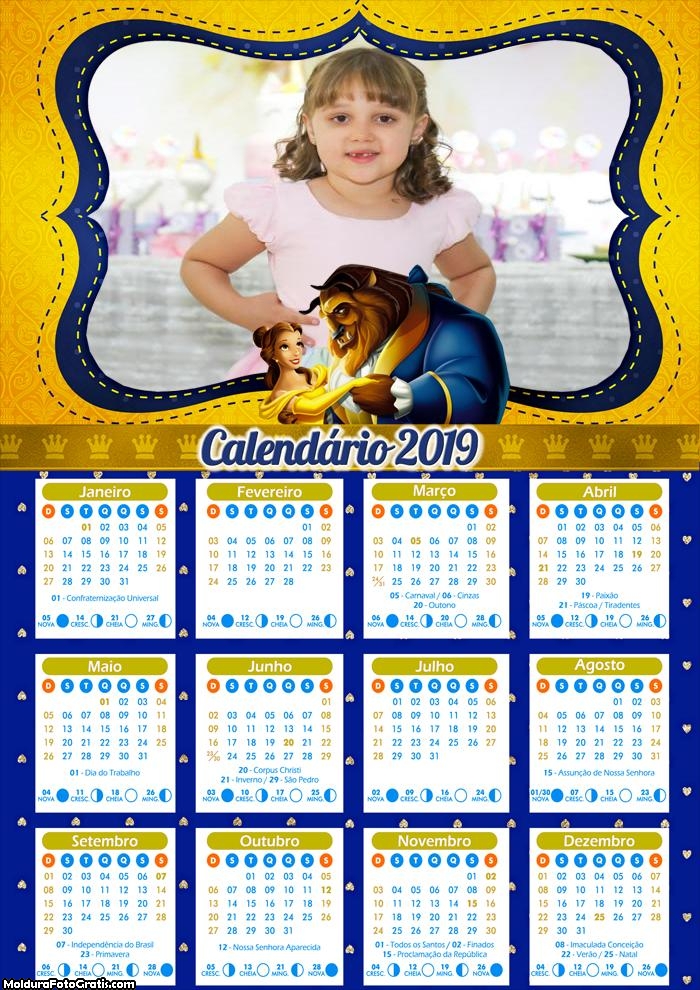 Calendário A Bela e a Fera 2019