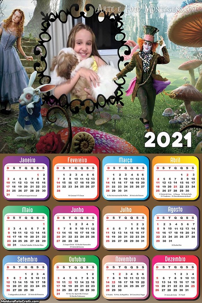 Calendário Alice 2021