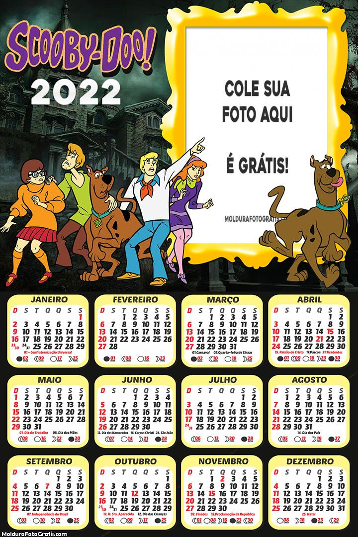 Calendário Scooby Doo Personagens 2022